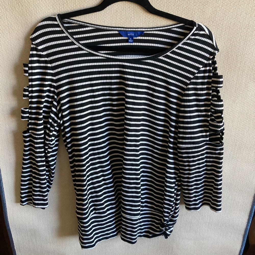 Apt9 striped too with banded waistband